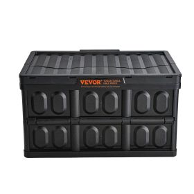 VEVOR Collapsible Storage Bins with Lids, 45L 3 Packs, Folding Plastic Stackable Utility Crates with Handles, Large Heavy Duty Containers for Clo