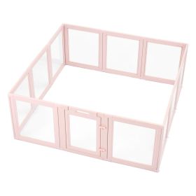 VEVOR Dog Whelping Box, 60x59x23 in Transparent Plastic Dog Whelping Pen for X-Large Sized Dogs, Waterproof Puppy Playpen with Windows & Door Loc