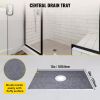 Shower Curb Kit, 48"x72" Watertight Shower Curb Overlay with 4" ABS Central Bonding Flange, 4" Stainless Steel Grate