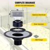 Shower Curb Kit, 48"x72" Watertight Shower Curb Overlay with 4" ABS Central Bonding Flange, 4" Stainless Steel Grate